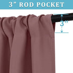 RYB HOME Short Dusty Pink Blackout Curtains - Image 2