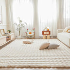 Creamy White Rabbit Plush Rug 6'x9', Fluffy Faux Fur Shaggy Area Rug by CHOVY