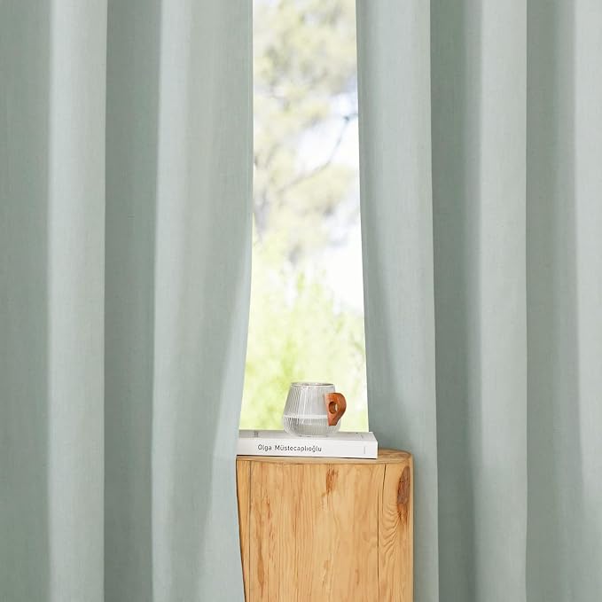 NICETOWN Sage Green Linen Doorway Curtains 80 inches Long, Grommet Thick Linen - Image 5