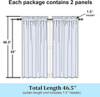 Simplebrand Navy Blue Semi Sheer Curtains 45 Inch Length 2 Panels, Geometric - Image 7