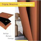 NICETOWN Thermal Insulated Burnt Orange Curtains Blackout Draperies, Window - Image 4