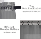 Sheer Grey Curtains for Bedroom Living Room 63 Inch Length 2 Panels, Airy Soft - Image 4