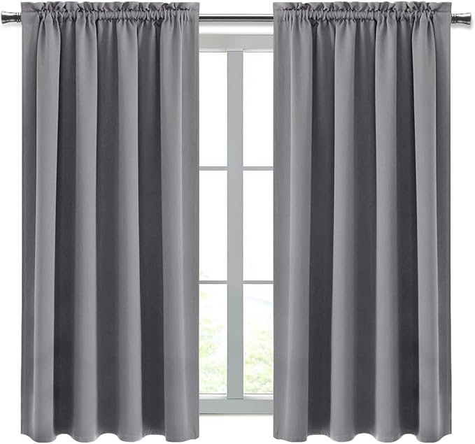 DWCN Grey Room Darkening Blackout Curtains - Image 9