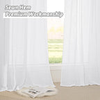 RYB HOME Sheer Curtains White 90 inches Long - Image 5
