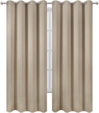 LEMOMO Blackout Curtains 52 x 84 inches Long Khaki Curtains Set of 2 Panels - Image 2