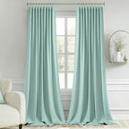 MIULEE Aqua Back Tab Blackout Curtain 96 Inch Long 2 Panels Set - Image 9