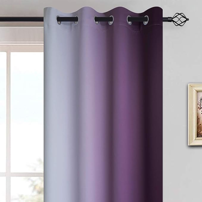 Yakamok Room Darkening Gradient Color Ombre Curtains, Light Blocking Thermal - Image 3