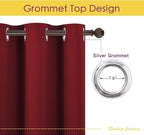 NICETOWN Christmas Burgundy Window Curtains Blackout Drapes, Thermal Insulated - Image 3