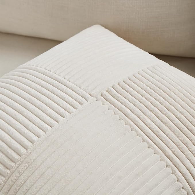 Fancy Homi 2 Packs Cream Long Lumbar Decorative Throw Pillow Covers 12x24 Inch - Image 3
