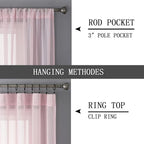 Tollpiz Short Sheer Curtains Linen Textured Living Room Curtain Sheers Light - Image 5