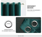 MIULEE Christmas Dark Green Velvet Curtains Room Darkening Blackout Soft - Image 2