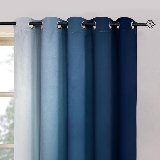 Yakamok Room Darkening Ombre Curtains, Thermal Insulated Grommet Window Drapes - Image 3