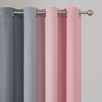 Estelar Textiler Ombre Gray and Pink Blackout Curtains 63 Inch Length 2 Panels - Image 4