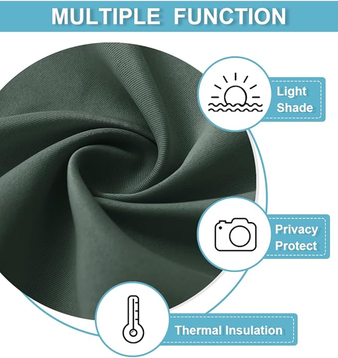 RYB HOME Blackout Curtains for Bedroom Living Room 72 inches Long, Thermal - Image 7