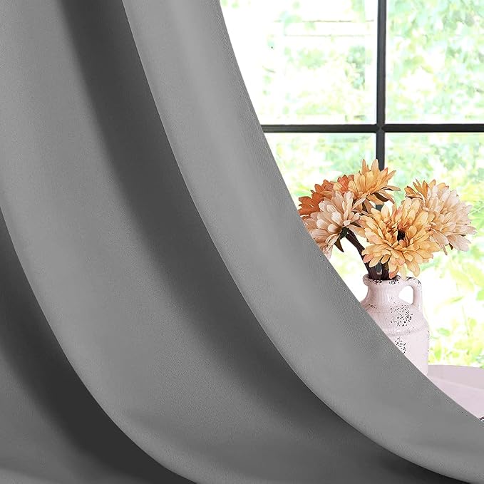 NICETOWN Room Darkening Kitchen Curtains, 2 Panels, 34 by 40, Window Treatment - Image 6