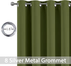 Yakamok Olive Green Curtains 54 Inches Length Blackout Curtain - Image 2