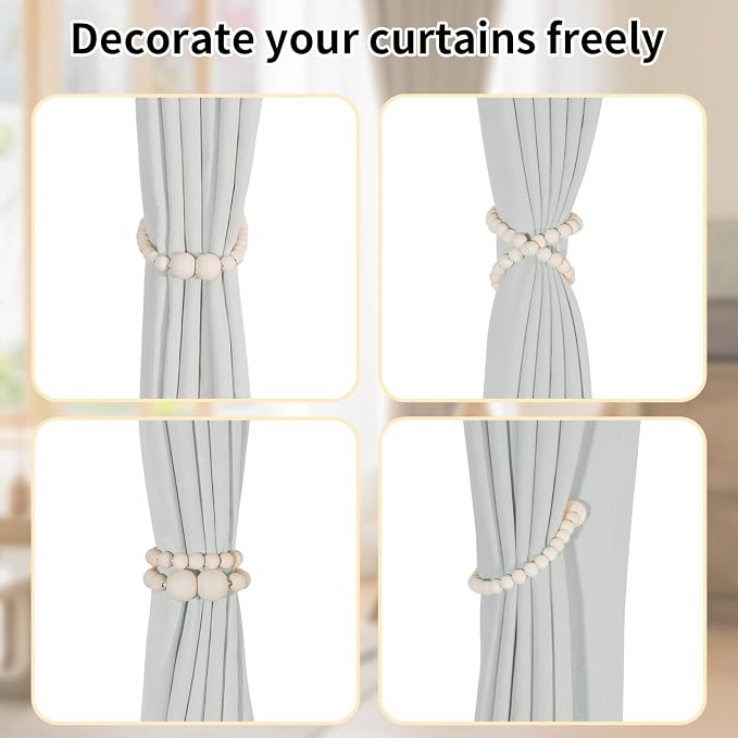 Magnetic Curtain Tiebacks, 2 Pack Curtain Holdbacks - Image 4