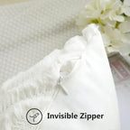decorUhome Throw Pillow Covers 16x16 Inch Set of 2, Soft Plush Faux Wool Cream - Image 9