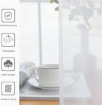 youleyar Solid Sheer Rod Pocket Curtain Voile Draperies 2 Panels White Beige - Image 5