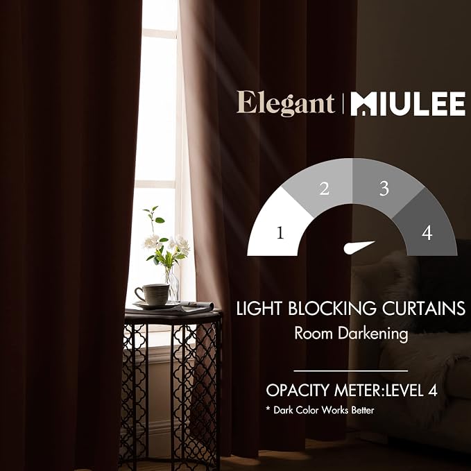 MIULEE Blackout Curtains for Bedroom Living Room Thermal Insulated Room - Image 2