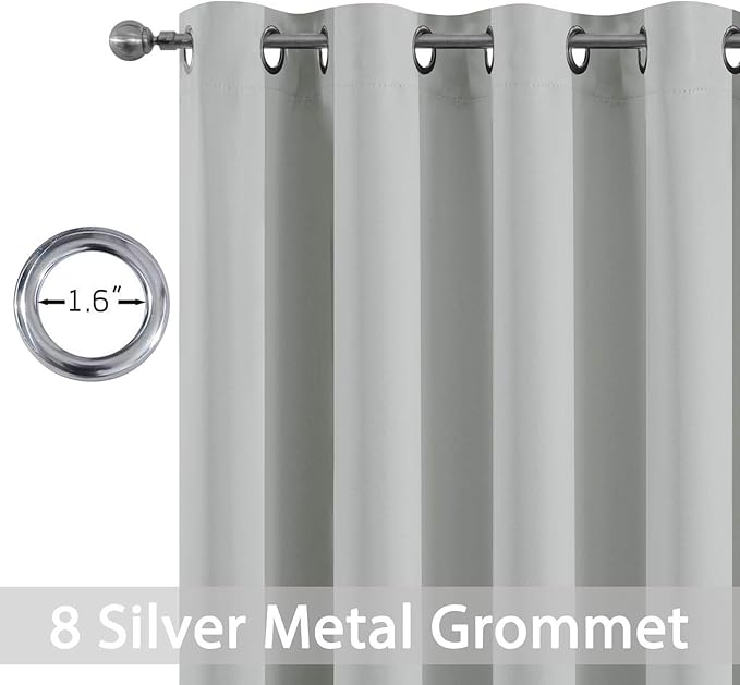 Yakamok Blackout Curtains Room Darkening Thermal Insulated Grommet top Window - Image 2