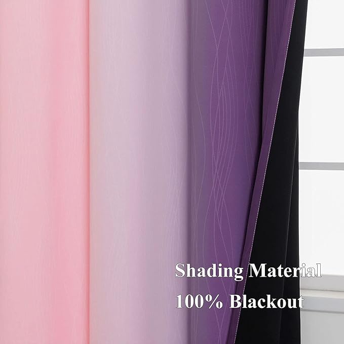 Estelar Textiler Pink and Purple Blackout Curtains - Image 5
