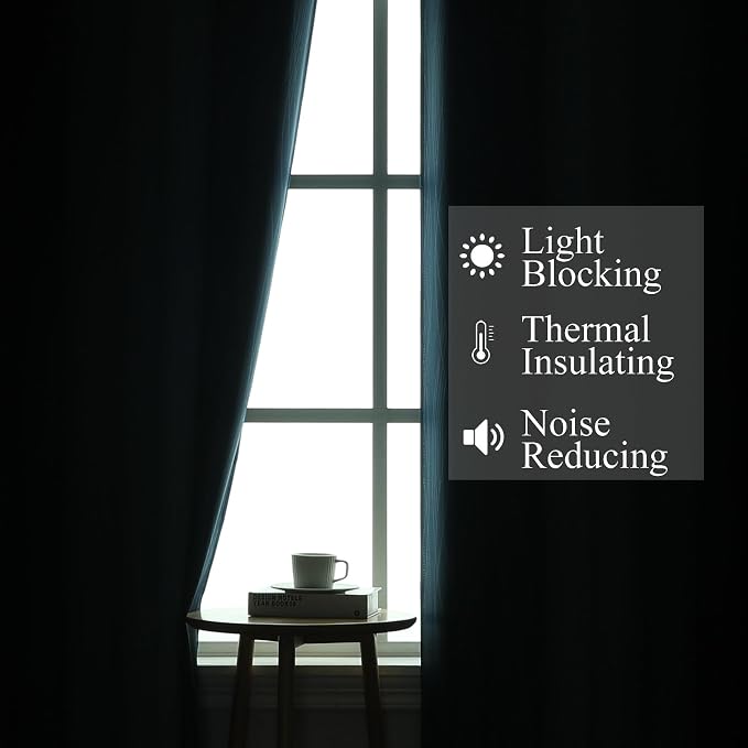Estelar Textiler Black and Navy Blue Blackout Curtains - Image 3