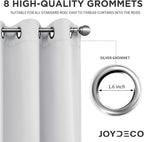 Joydeco White Curtains 72 Inches Long 2 Panels Set, Thermal Insulated Long - Image 4