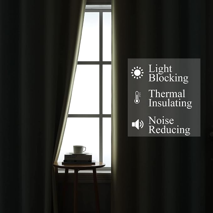 Estelar Textiler Aqua and Beige Room Darkening Blackout Curtains 84 Inch Length - Image 3