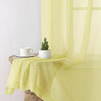 Lecloud Goose Yellow Sheer Curtains 63 Inch Length 2 Panels, Light Filtering - Image 8