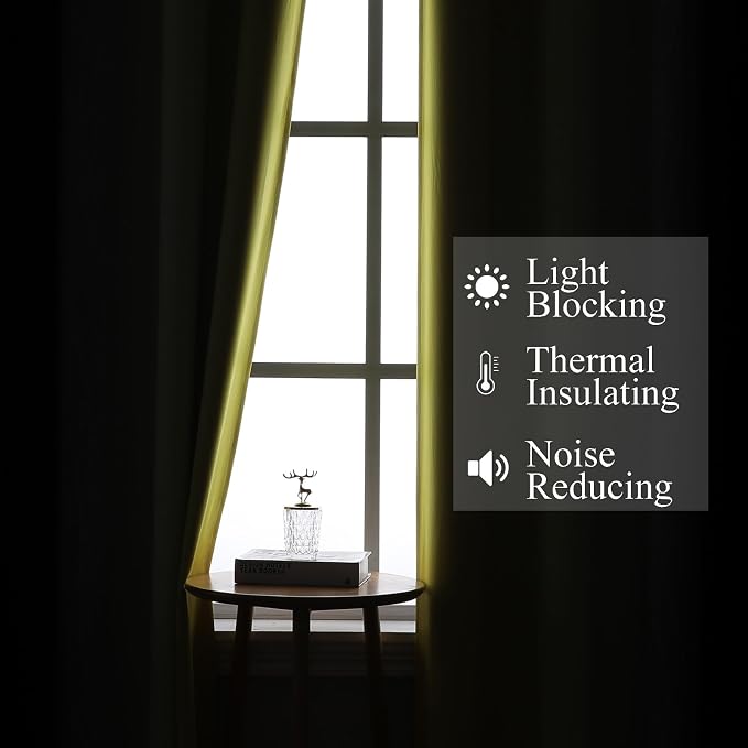 Estelar Textiler Black and Yellow Blackout Curtains - Image 3