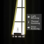 Estelar Textiler Black and Yellow Blackout Curtains 54 Inches Long, Full Light - Image 3