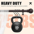 Curtain Rods for Windows 30 to 60 Inch, 5/8 Inch Heavy Duty Decorative Curtain - Image 6