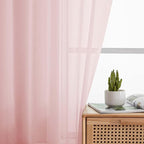 Blush Sheer Curtain for Bedroom Living Room 78 Inches Long 2 Panels Set - Image 6