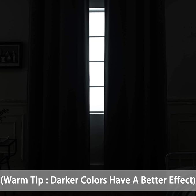 Yakamok Blackout Curtains Room Darkening Thermal Insulated Grommet top Window - Image 2