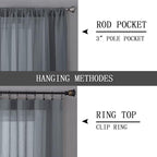 Tollpiz Sheer Curtains Linen Textured Living Room Curtain Sheers Light - Image 5