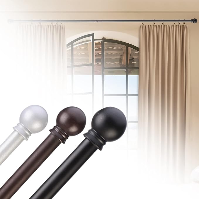 GXOACKJ Curtain Rods for windows 48 to 84-93 inch, 5/8 inch Decorative Silver - Image 8
