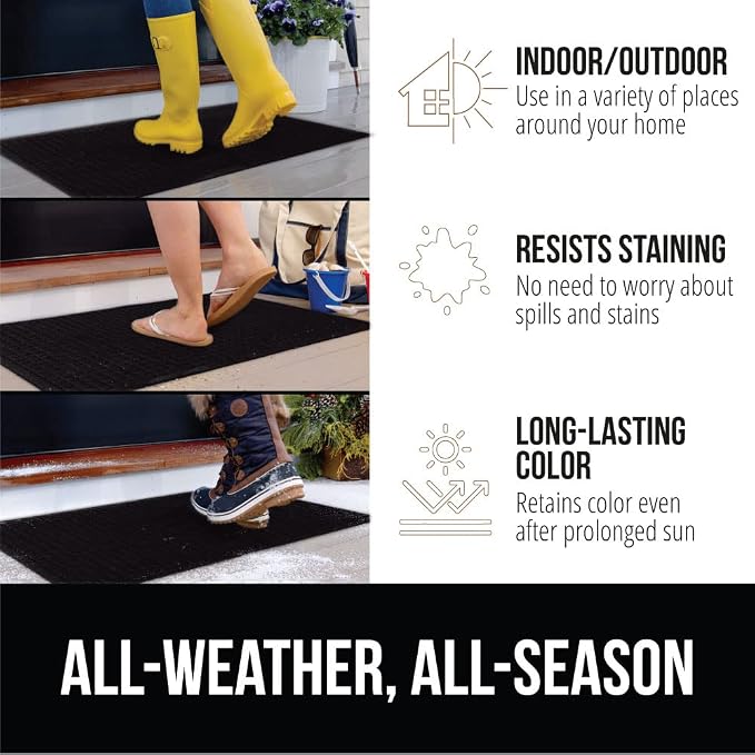 GORILLA GRIP® Ultra Absorbent Front Door Mat Outside Entrance, Traps Dirt and - Image 5