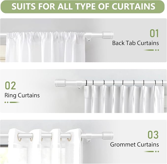 5/8” Diameter Curtain Rods 30-45 Inch, - Image 7