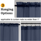 Gwine Navy Blue Sheer Curtains 84 Inches Long 2 Panels Set - Image 4
