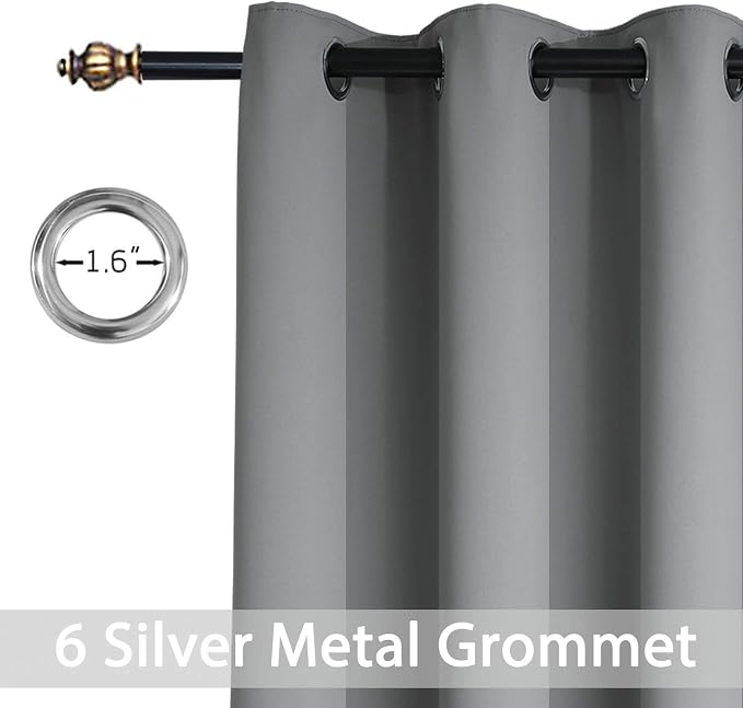 Yakamok Blackout Curtains Room Darkening Thermal Insulated Grommet top Window - Image 3