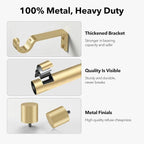 IFELS Heavy Duty Curtain Rods for Windows 66 to 120 Inch, 1 Inch Gold Curtain - Image 4