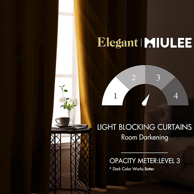 MIULEE Blackout Curtains for Bedroom Living Room Thermal Insulated Room - Image 2