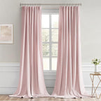 MIULEE Baby Pink Back Tab Blackout Curtains 96 Inch Long 2 Panels Set - Image 9