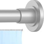 CorkLatta Silver Shower Curtain Rod 31 to 92 Inch, 1 Inch Diameter Adjustable by CorkLatta