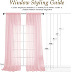 OVZME Blush Pink Sheer Curtains 120 Inches Long 2 Panels Set, 59 Inch Extra - Image 2