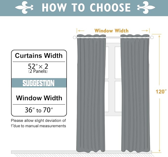 ChrisDowa Blackout Curtains 120 Inches Long 2 Panels Set - Image 6