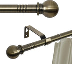 Antique Brass Curtain Rods for Windows 28 to 48 inch, 5/8 inch Small Curtain by GSBLUNIE