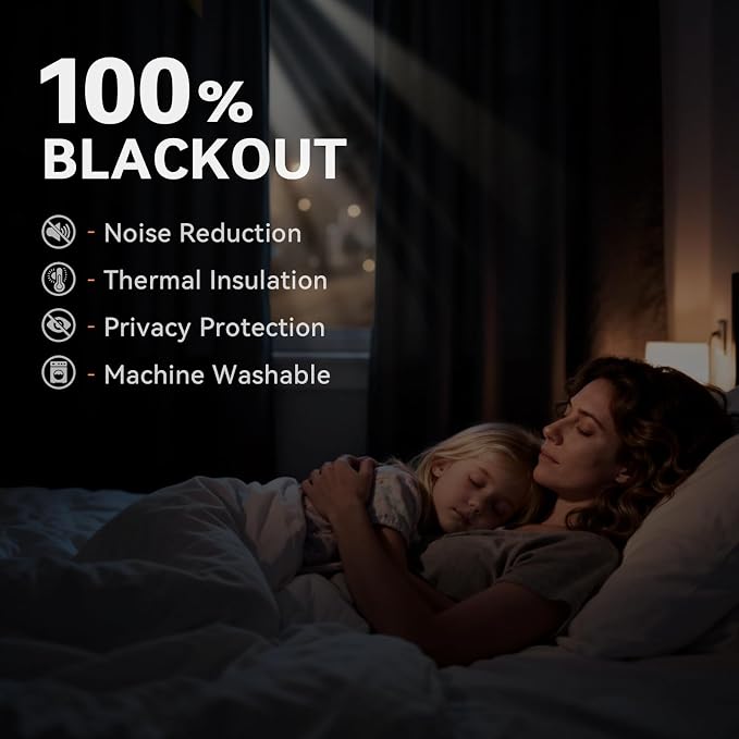 100% Blackout Shield Linen Blackout Curtains - Image 3