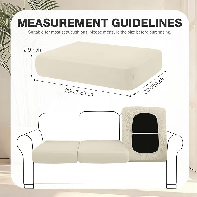 hyha 4Pcs Patio Cushion Covers, Stretch Outdoor Couch Cushion Covers Replacement - Image 2
